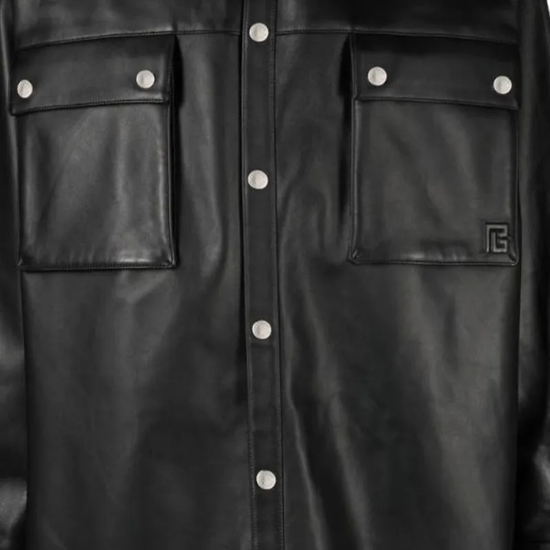 BALMAIN Logo Embossed Long-Sleeved Shirt-4
