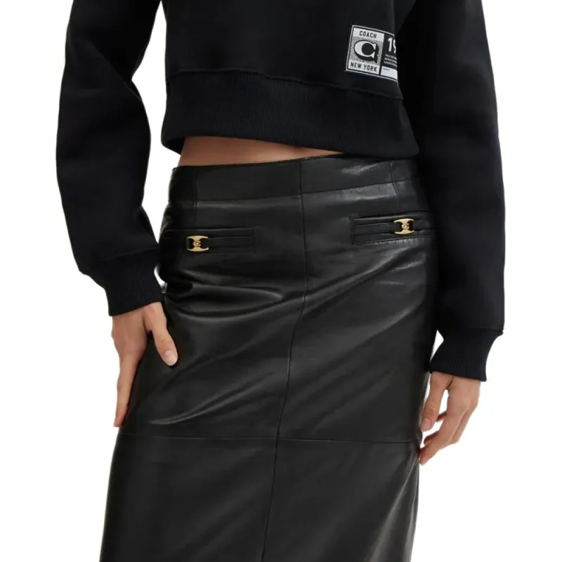 COACH FW23 Casual Long Skirt Women's Black-3