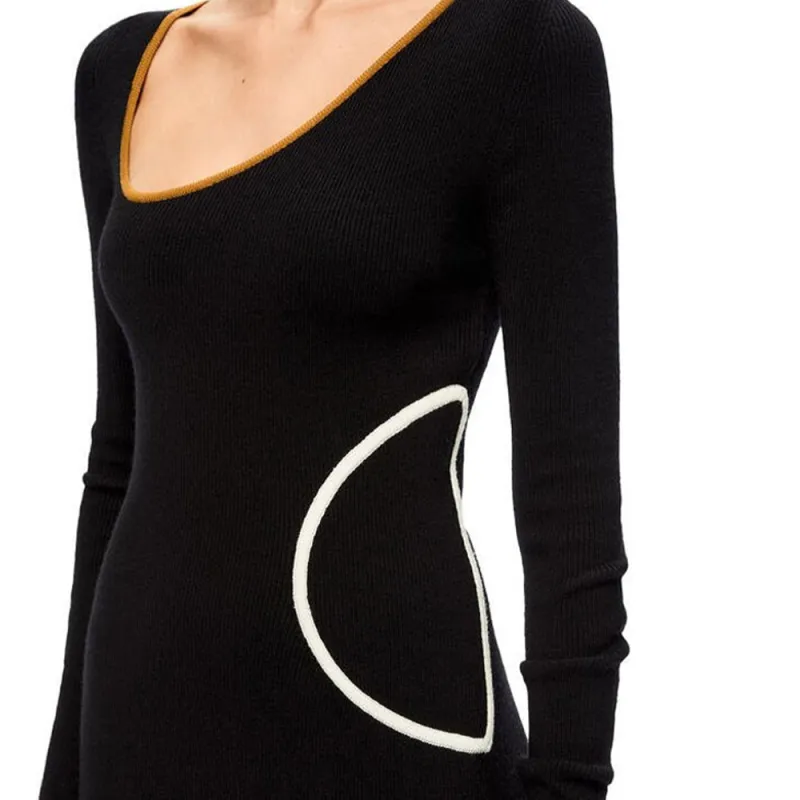 LOEWE SS22 Long Sleeved Dresses Women's Black-3