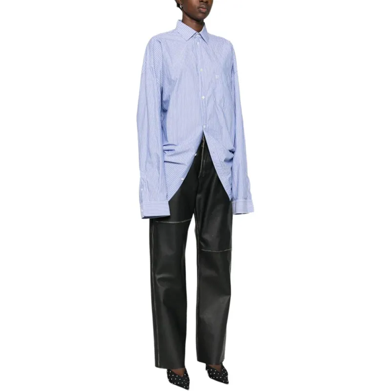 Balenciaga Knot Detailed Striped Shirt-6