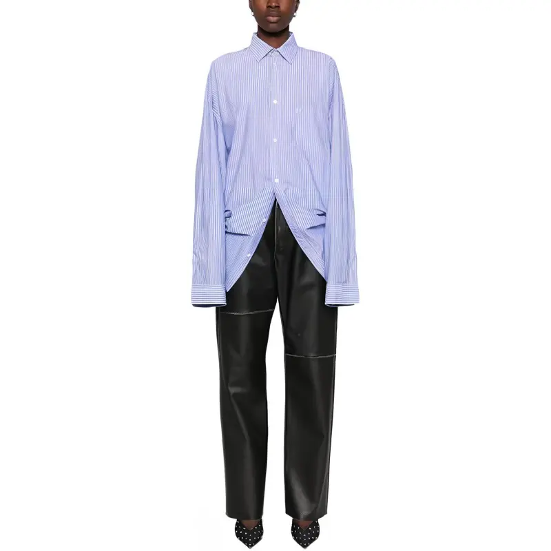 Balenciaga Knot Detailed Striped Shirt-4