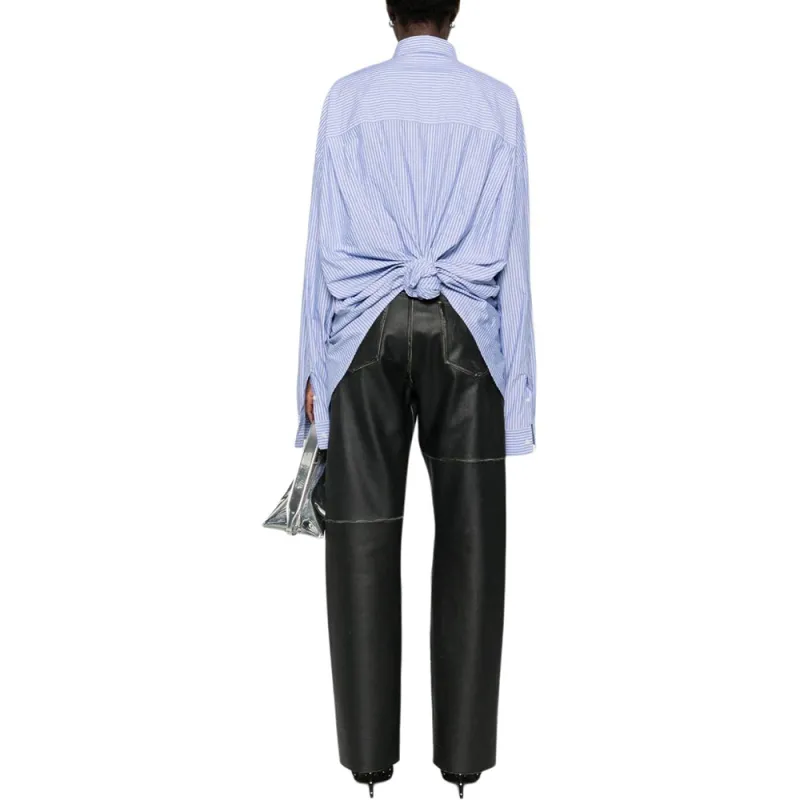 Balenciaga Knot Detailed Striped Shirt-5