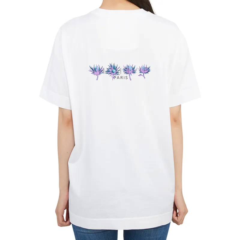 GIVENCHY Letter Logo Print Casual Crew Neck Short Sleeved T Shirt T Shirt Women's White-3