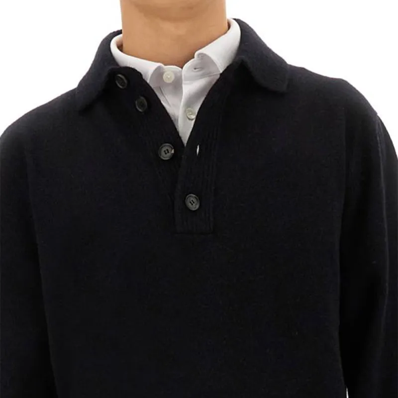 Zegna Half Button Knitted Polo Shirt-7