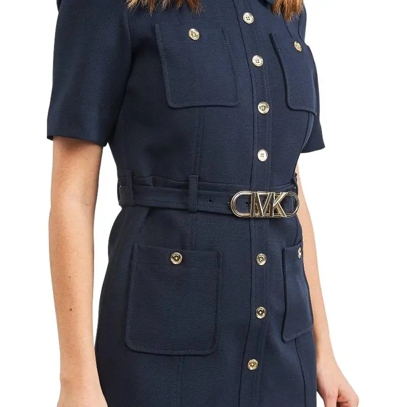 MICHAEL KORS MMK Short Sleeved Dress Women's Midnight Blue-3