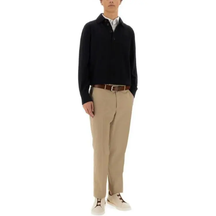 Zegna Half Button Knitted Polo Shirt-1