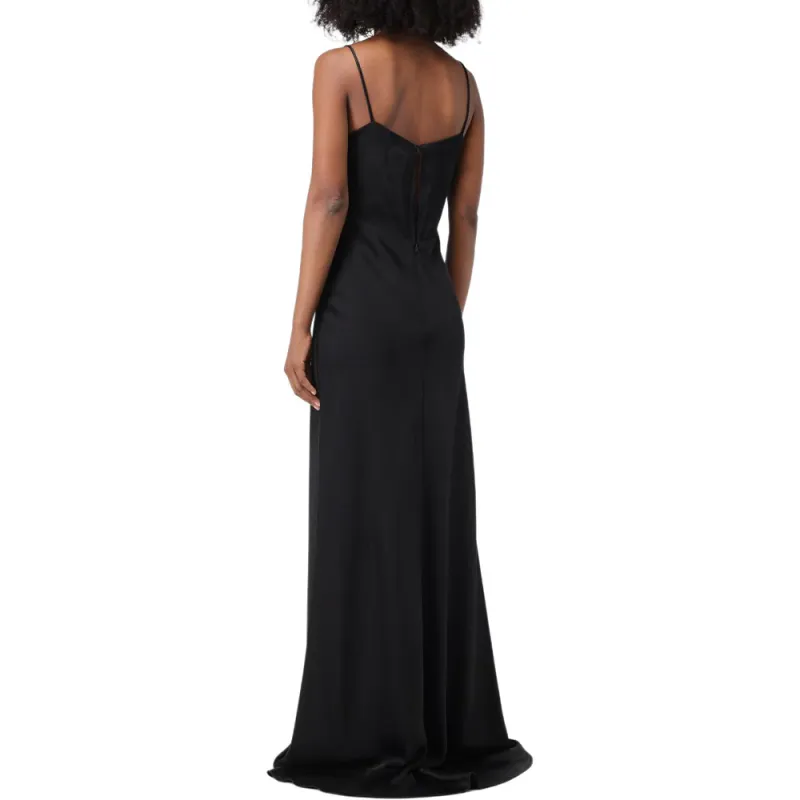 MaxMara V-Neck Satin Slip Dress-3