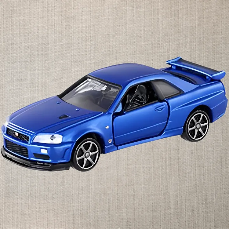 TAKARA TOMY Nissan Alloy Mini Car Collection TP No.11 Skyline GT-R R34 V-SPEC II Nür Assembled Models-3