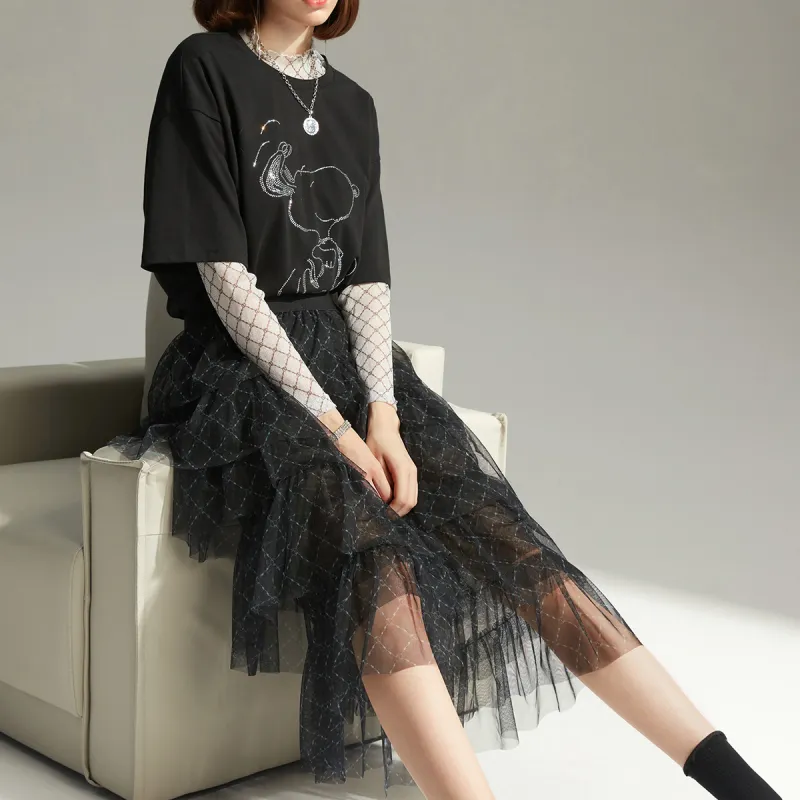 EICHITOO Casual Long Skirts Women's Black Plaid-1