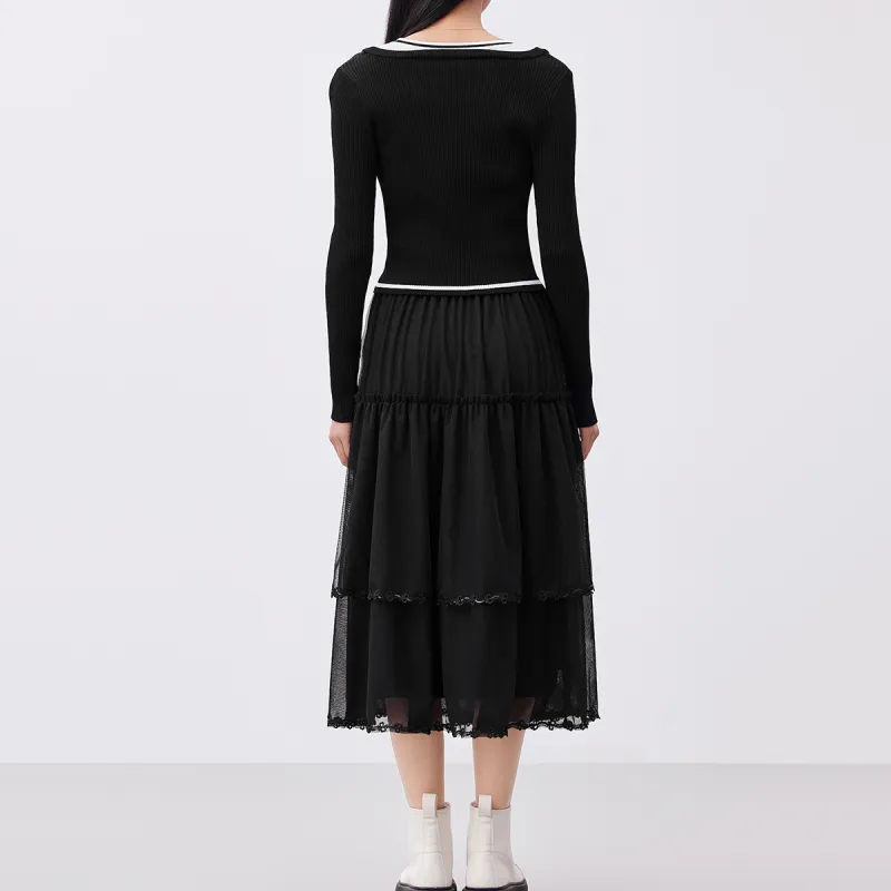EICHITOO Casual Long Skirt Women's Black-2