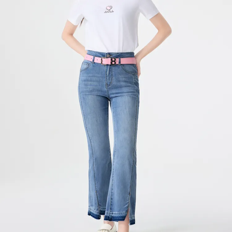 EICHITOO Jeans Women's Blue Trim-1