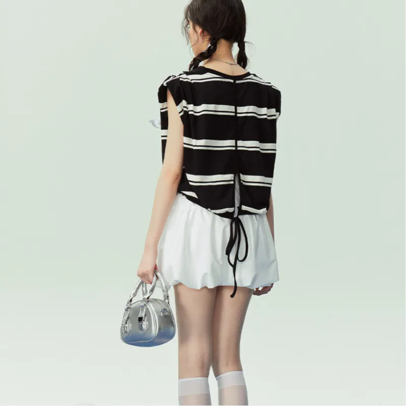 Juden Choi Casual Short Skirts Women's White-1