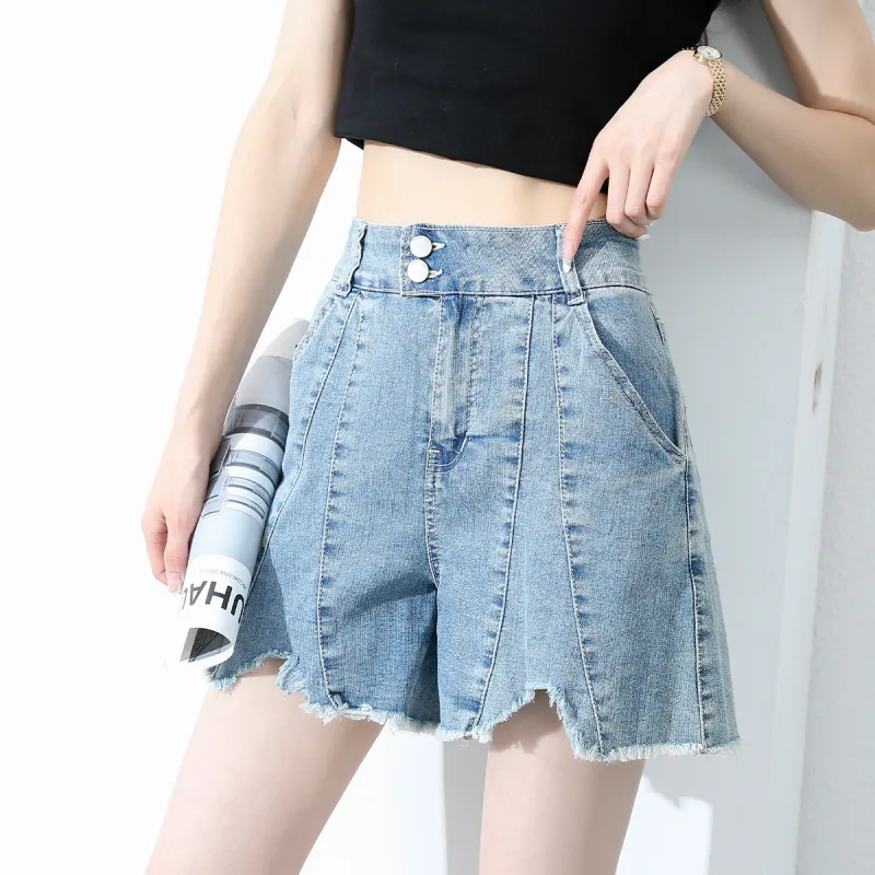 JEANSWEST Denim Shorts Women's Light Blue-1