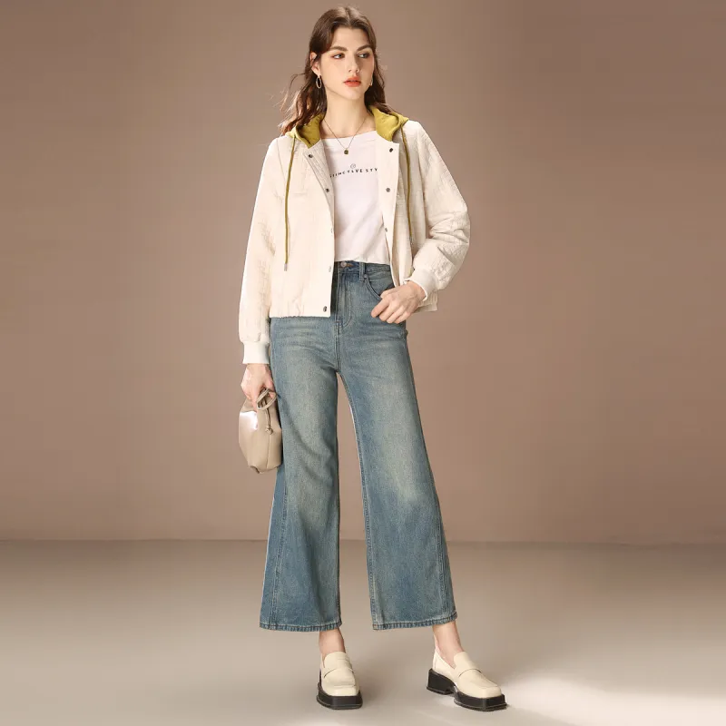 FENHONGMALI Jackets Coats Women's Ecru-2