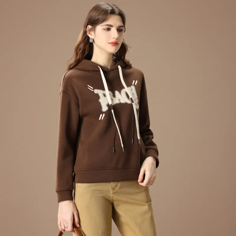 FENHONGMALI Sweatshirt Women's Khaki-2