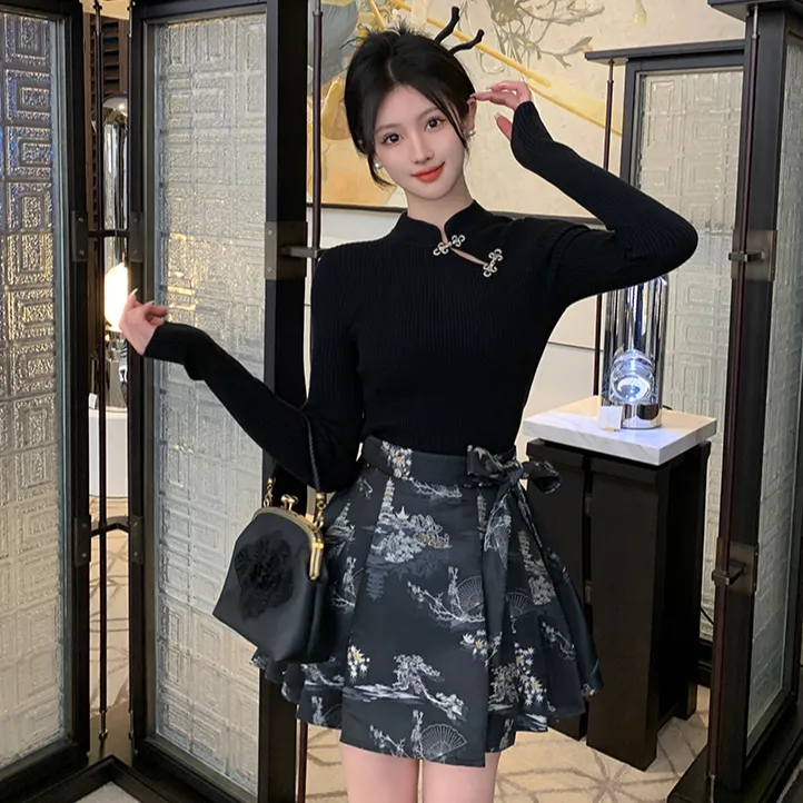 GULIANFEI Skirt Set Women's Image Color-2