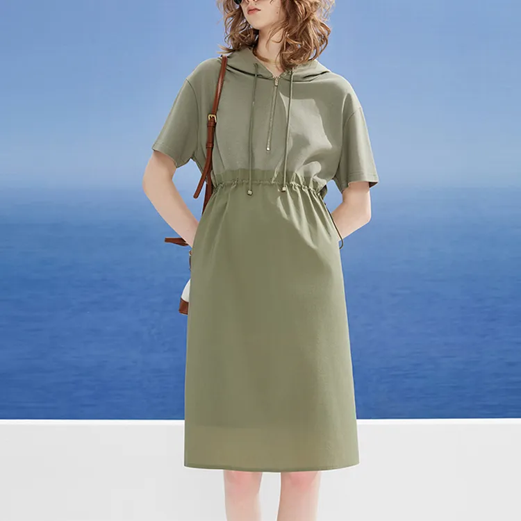 DKNY SS24 Short Sleeved Dress Women's Green-1