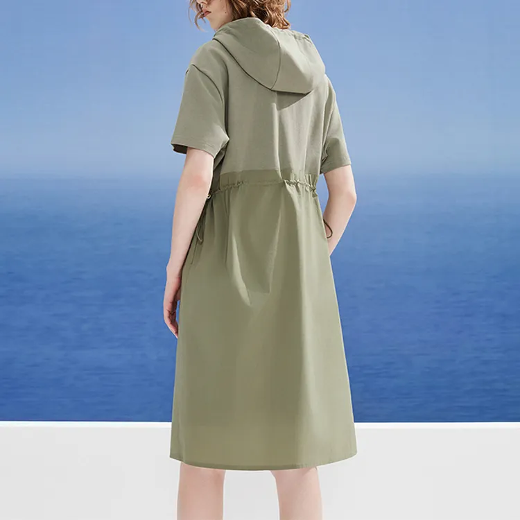 DKNY SS24 Short Sleeved Dress Women's Green-2