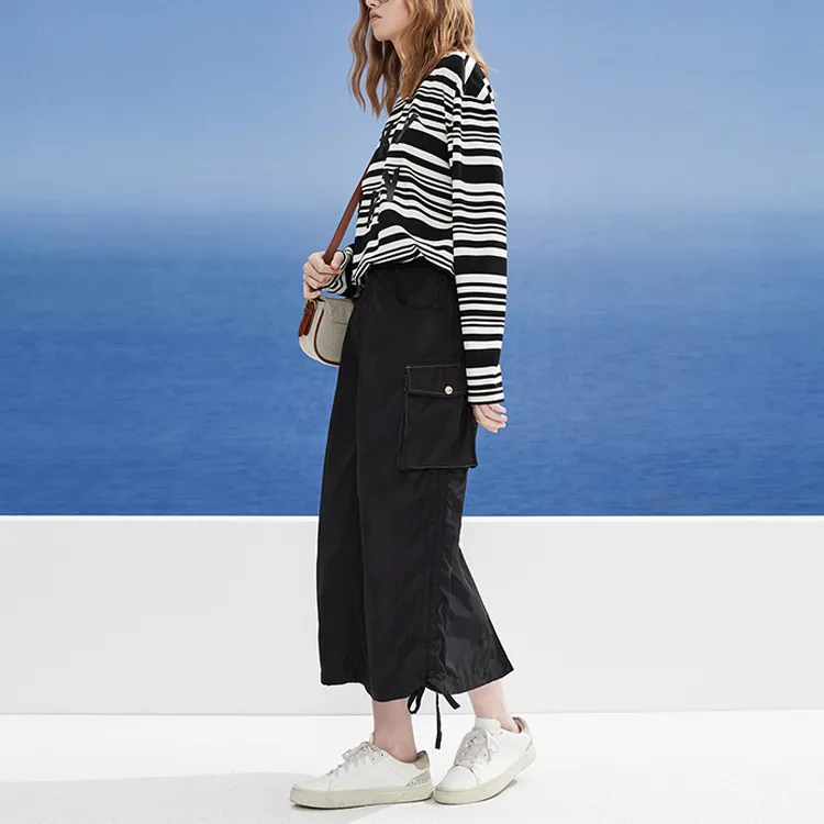 DKNY SS24 Sweatshirt Women's White Stripes-4