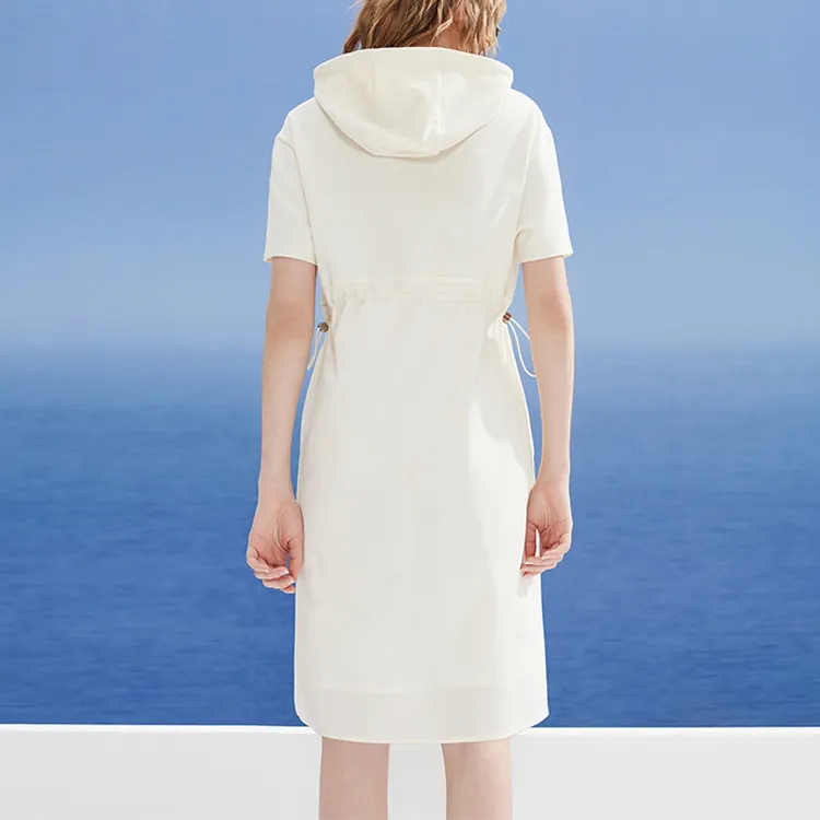 DKNY SS24 Short Sleeved Dress Women's White-2