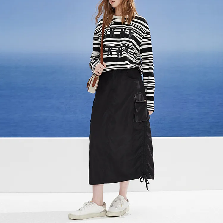 DKNY SS24 Sweatshirt Women's White Stripes-1
