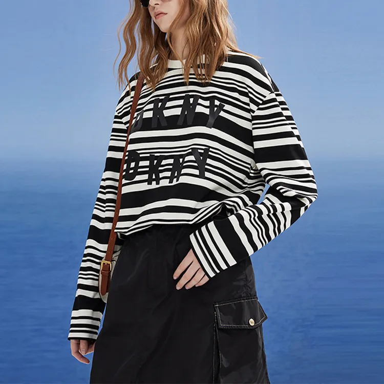 DKNY SS24 Sweatshirt Women's White Stripes-3