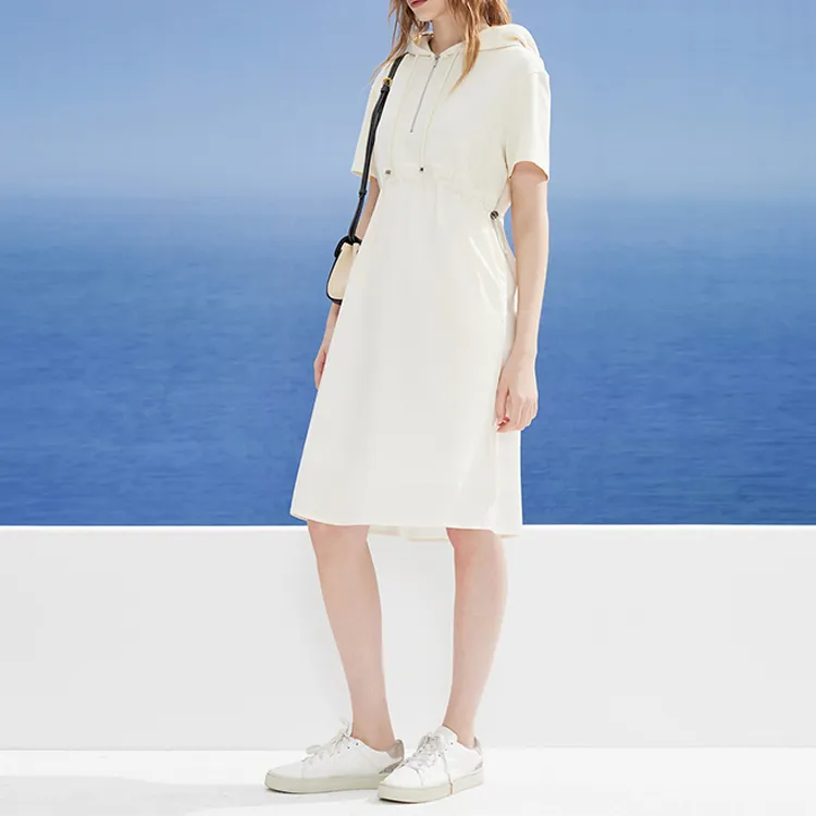 DKNY SS24 Short Sleeved Dress Women's White-3