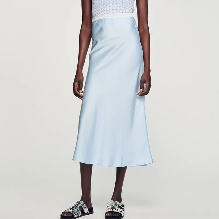Sandro Casual Long Skirts Women's Blue-2