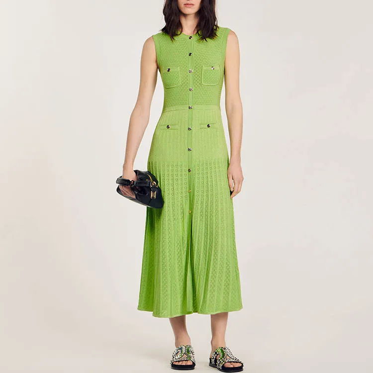 Sandro Sleeveless Dress Women's Green-1