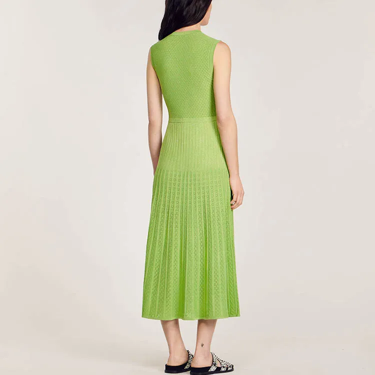 Sandro Sleeveless Dress Women's Green-2