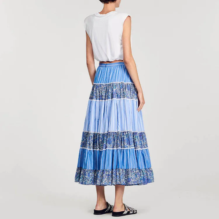 Sandro Casual Long Skirts Women's Blue-1