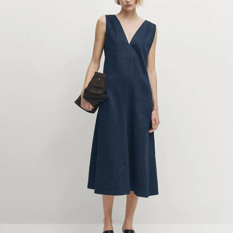 Massimo Dutti Slip Dresses Women's Indigo-1
