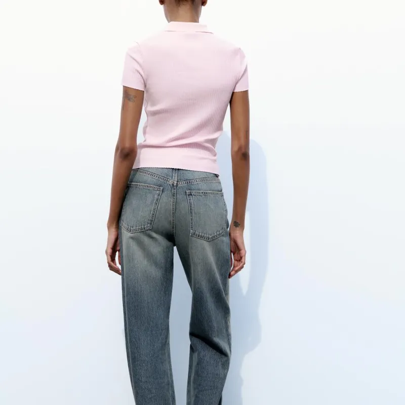 ZARA T-Shirt Women's Light Pink Red-3
