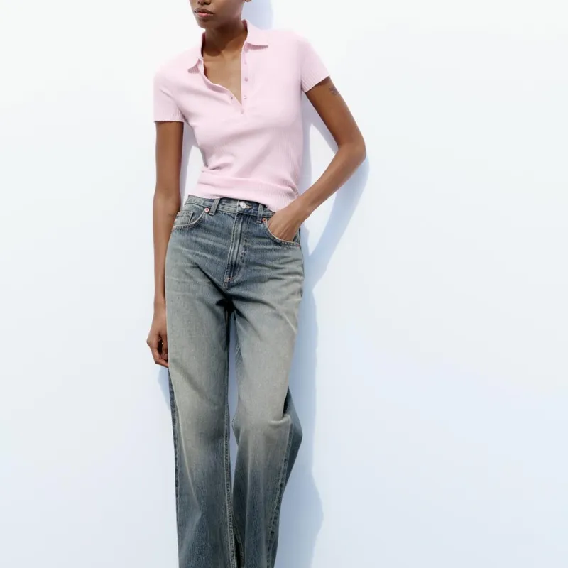 ZARA T-Shirt Women's Light Pink Red-2
