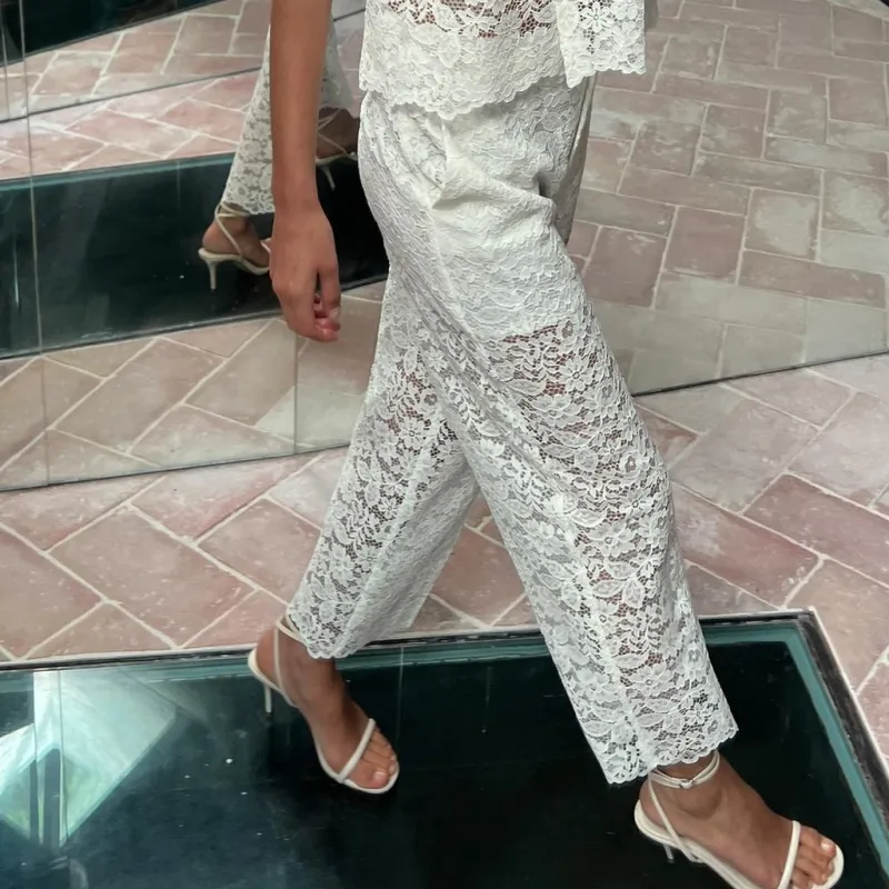 ZARA Casual Pants Women's White-3