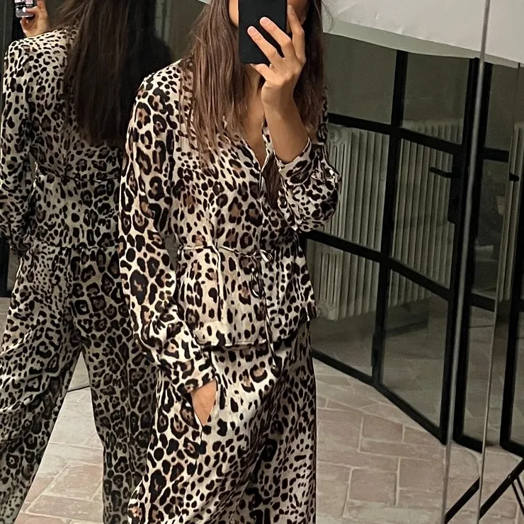 ZARA Shirt Women's Leopard Print-3