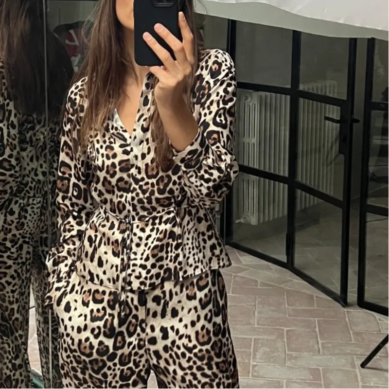 ZARA Shirt Women's Leopard Print-2