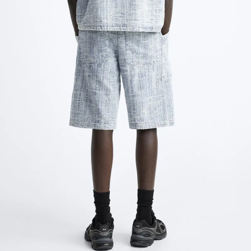 ZARA Casual Shorts Men Blue-4