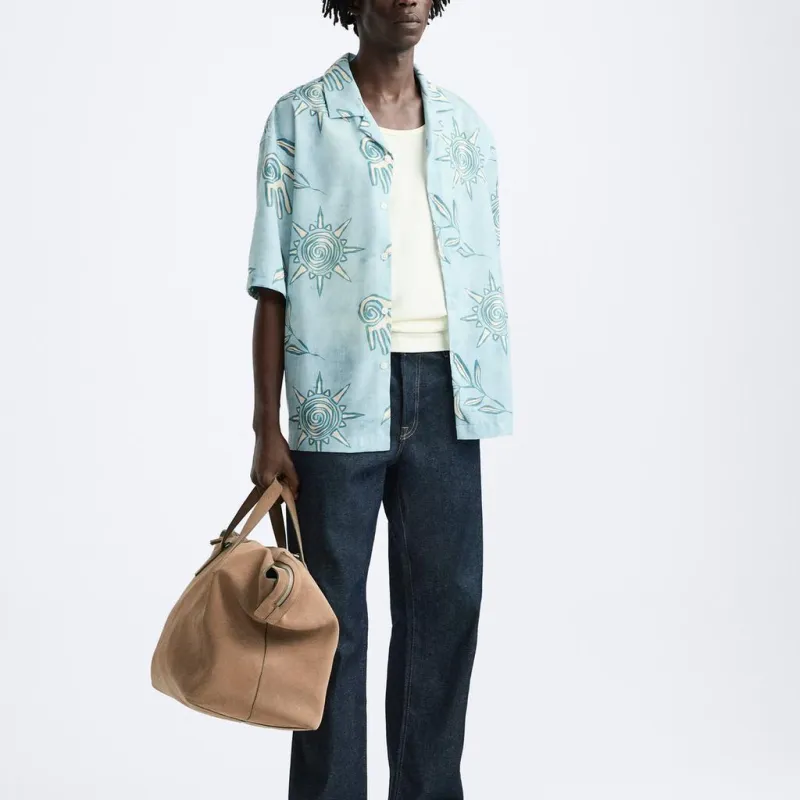 ZARA Shirts Men Sky Blue-4