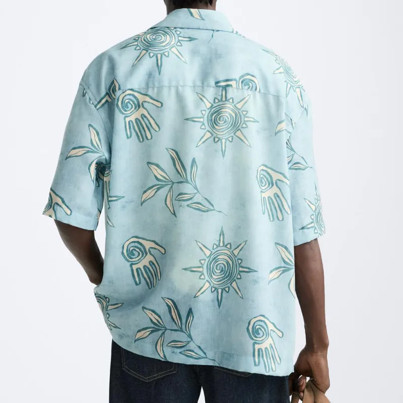 ZARA Shirts Men Sky Blue-3