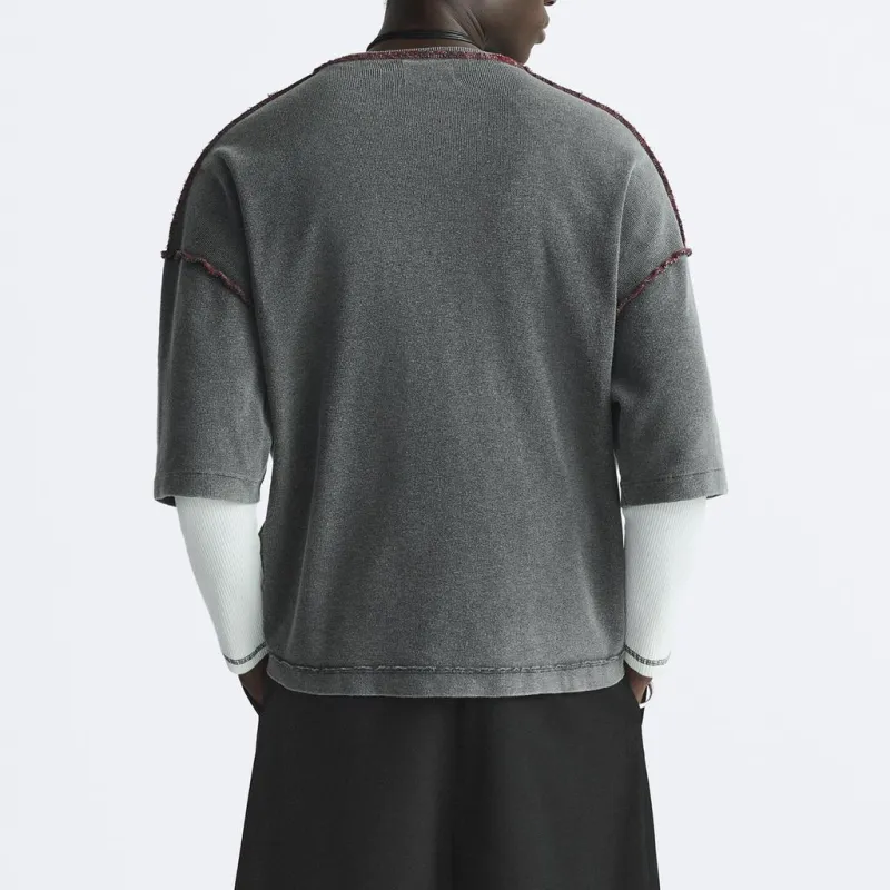 ZARA T Shirts Men Gray-4