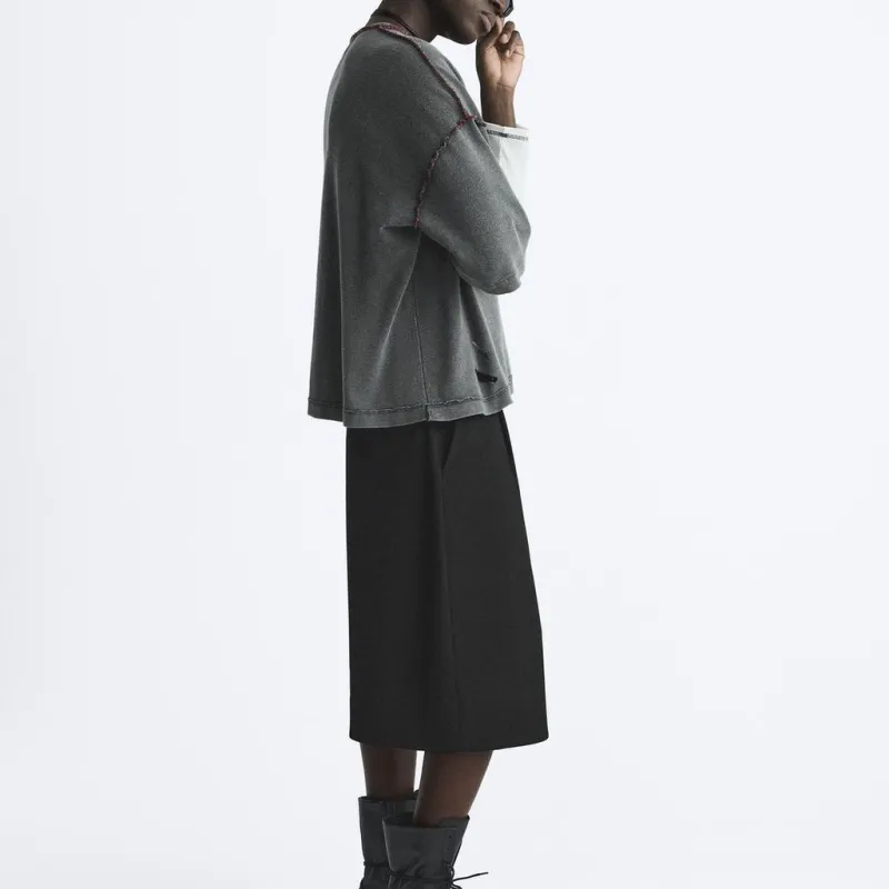 ZARA T Shirts Men Gray-5