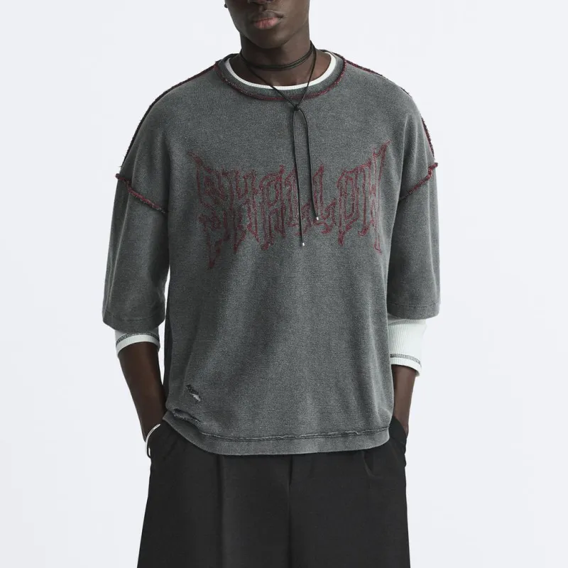 ZARA T Shirts Men Gray-3