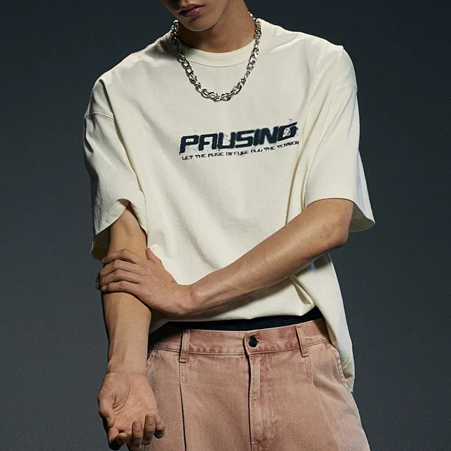 H&M T-Shirt Men's White/Pausing-1