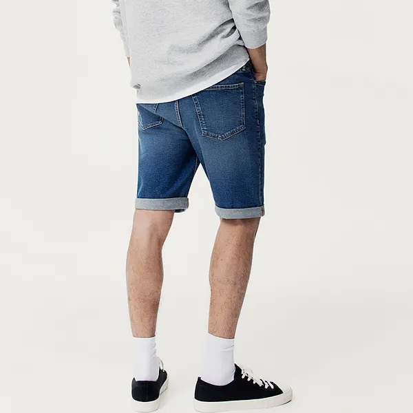 H&M Denim Shorts Men's Denim Blue-2
