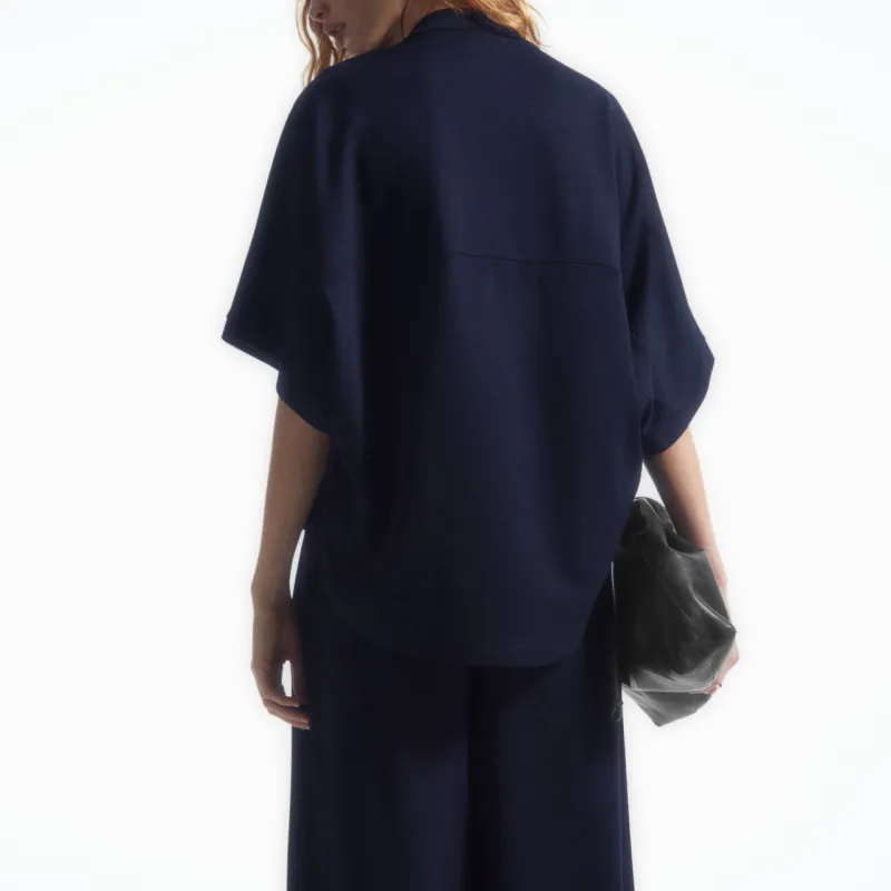 COS Polo Shirt Women's Deep Navy Blue-2