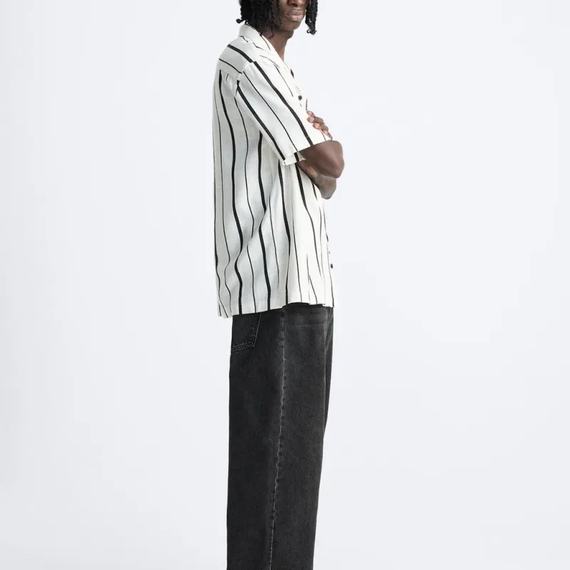 ZARA Shirts Men Black/White-4
