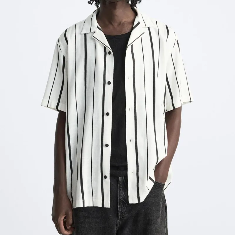 ZARA Shirts Men Black/White-2