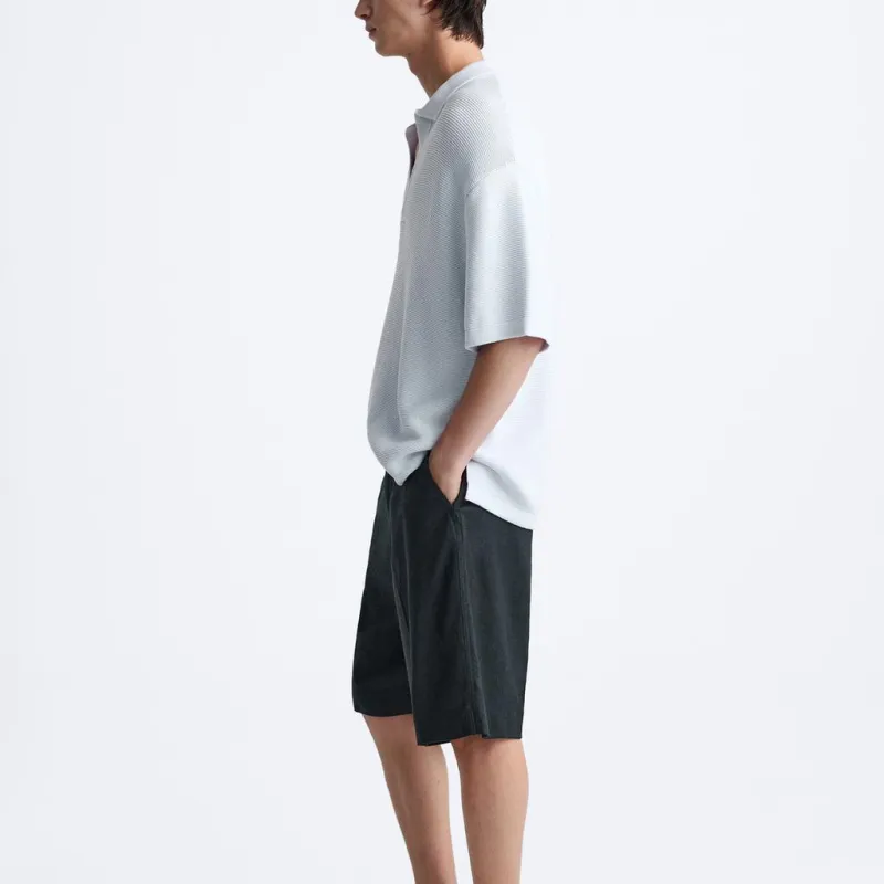 ZARA Polo Shirt Men's Light Blue-4