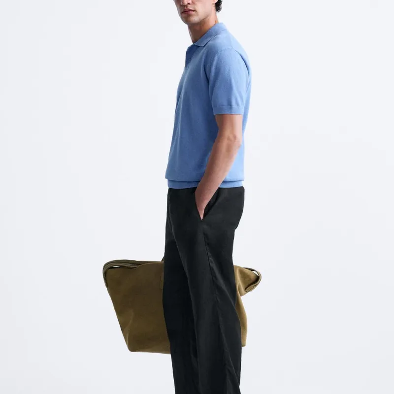 ZARA Polo Shirt Men's Dark Blue-4